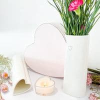 Evie White Heart Vase
